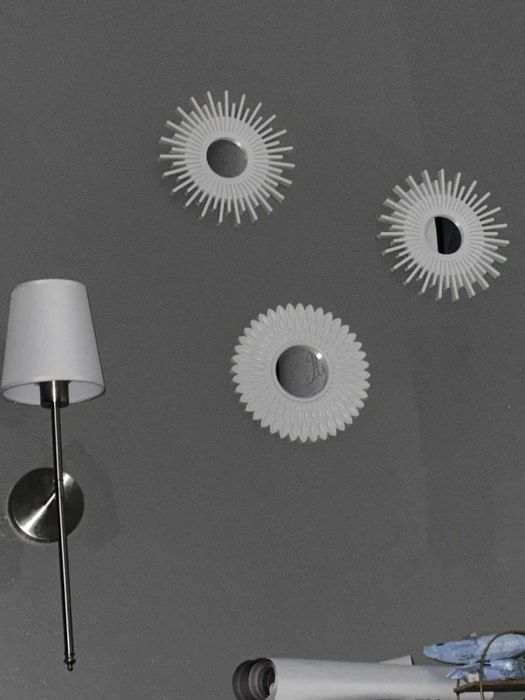 Dekoracja zestaw 3 luster w ramkach do domu na ścianę