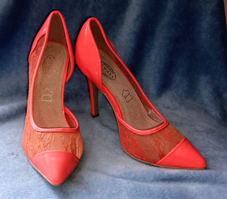 Neonowe różowe szpilki rozmiar 41