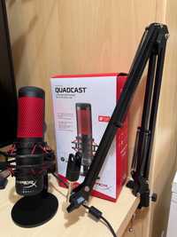 Microfone HyperX Quadcast (como novo) + Braço para mesa