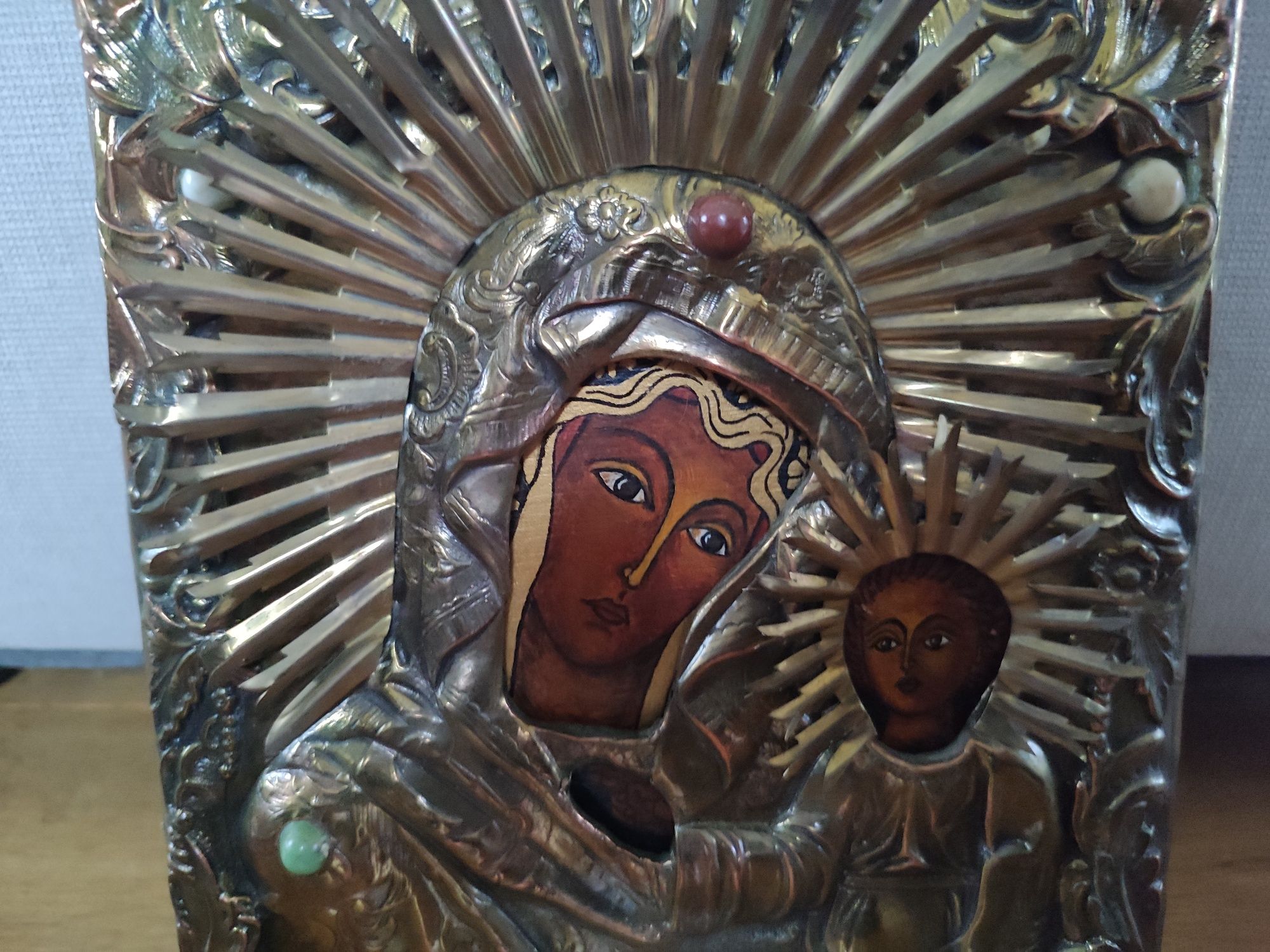 Piękna stara, oryginalna ikona Matka Boska Ostrobramska