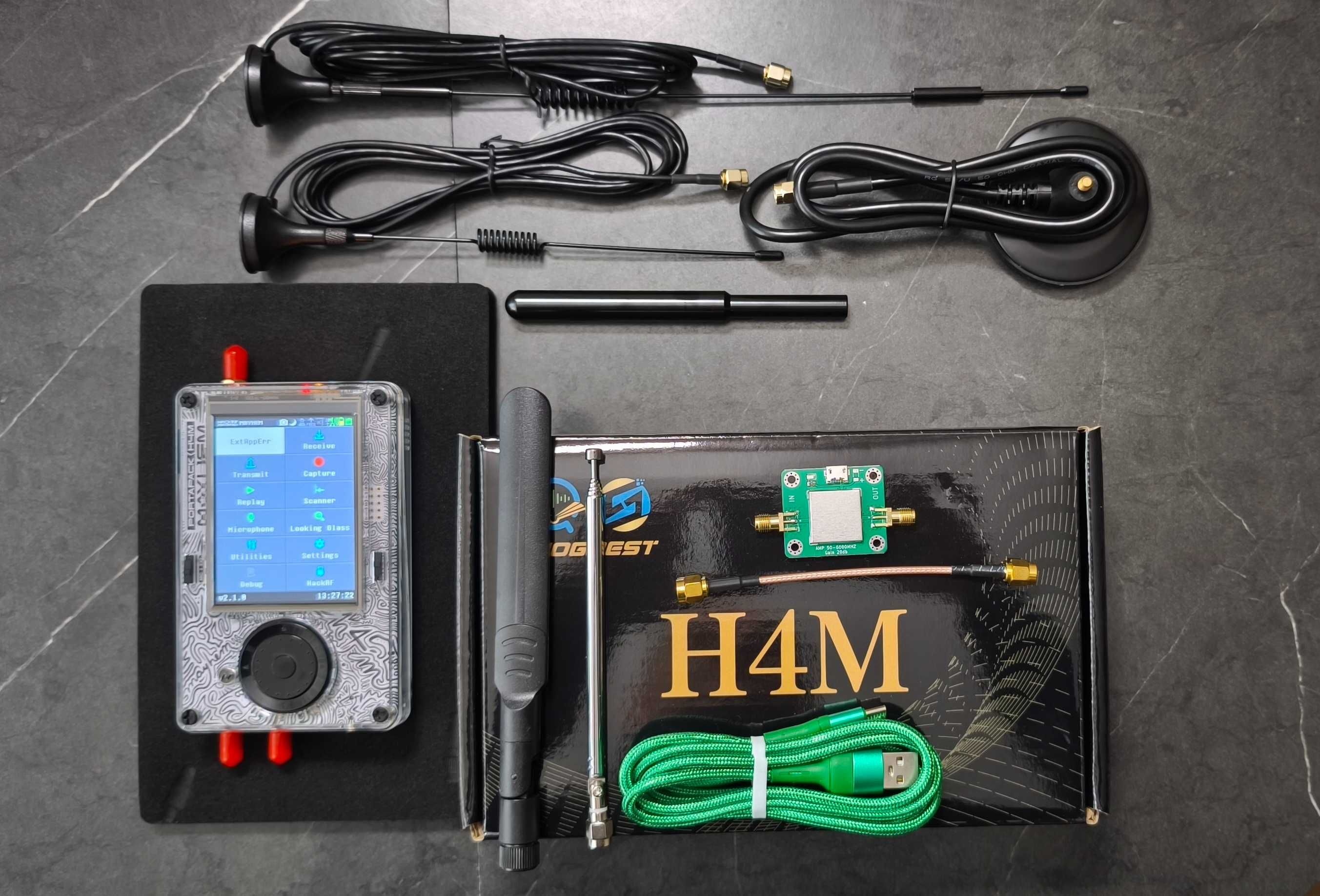 SDR HackRF One Portapack H4M+R10C Mayhem 2.1.0