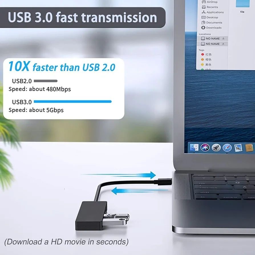Rozdzielacz ,koncentrator USB, 4 porty USB 3.0 AKWOR