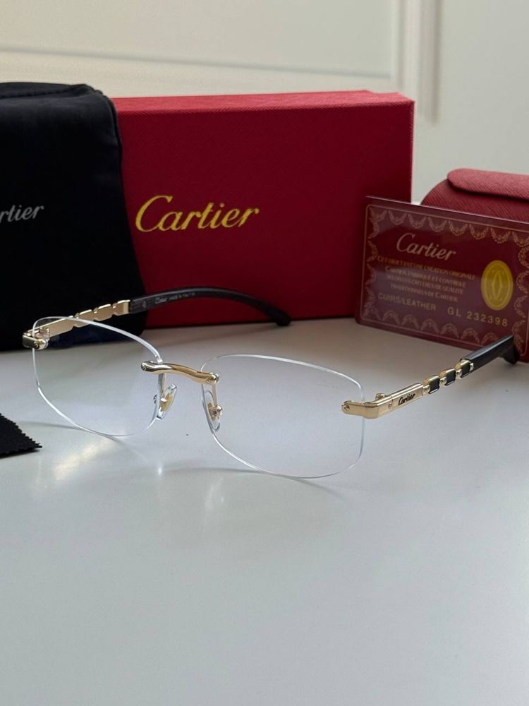 Окуляри прямокутні Cartier картьє унісекс чоловічі жіночі чорні сині