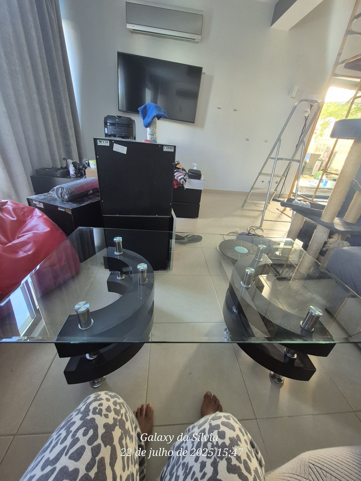 Mesa de sala estar em vidro