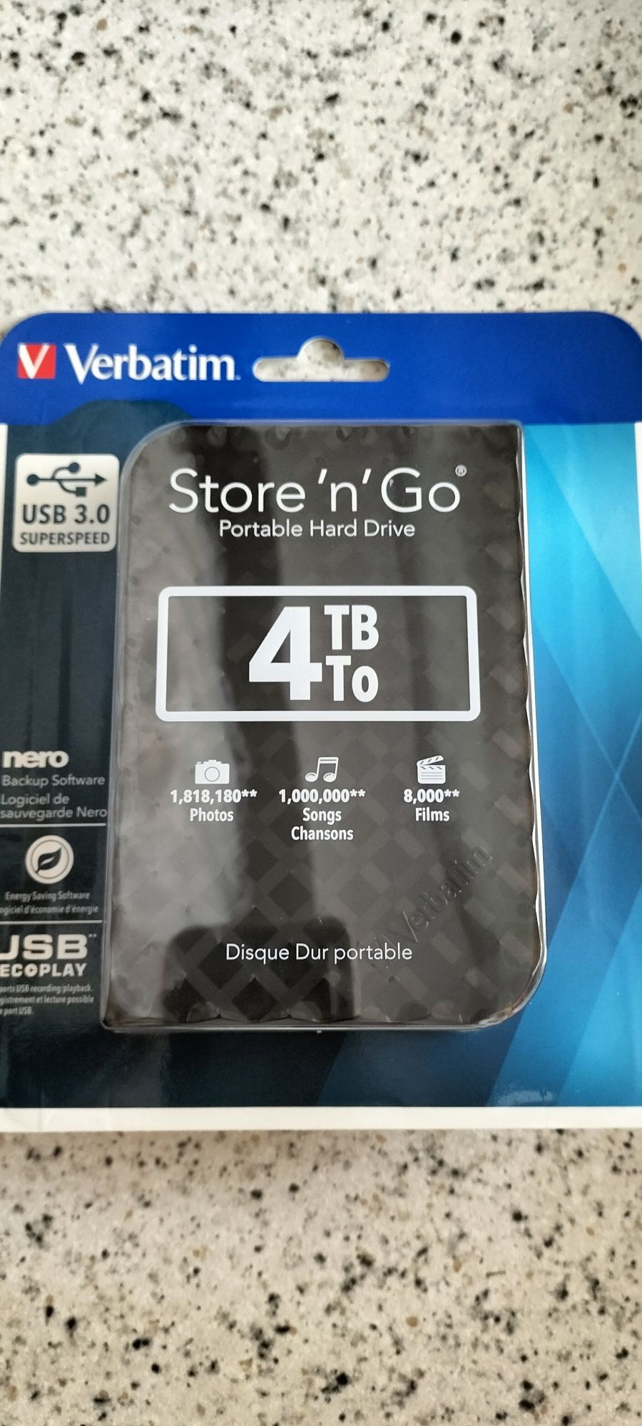 Новий не б/у. Жорсткий диск. Verbatim Store n Go 4TB 5400rpm 8MB 53223