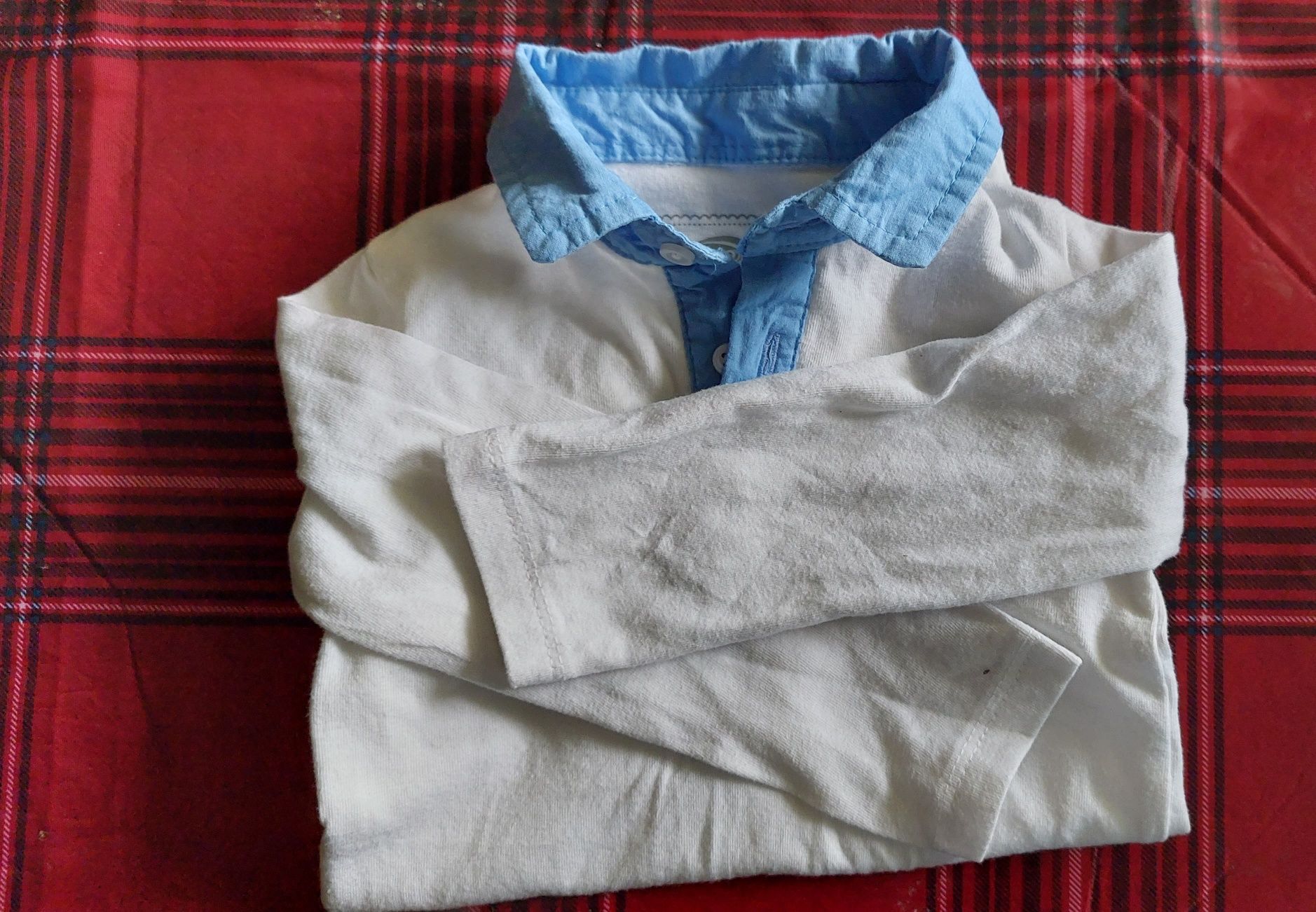 Body koszula rozmiar 74 cm biały niebieski
