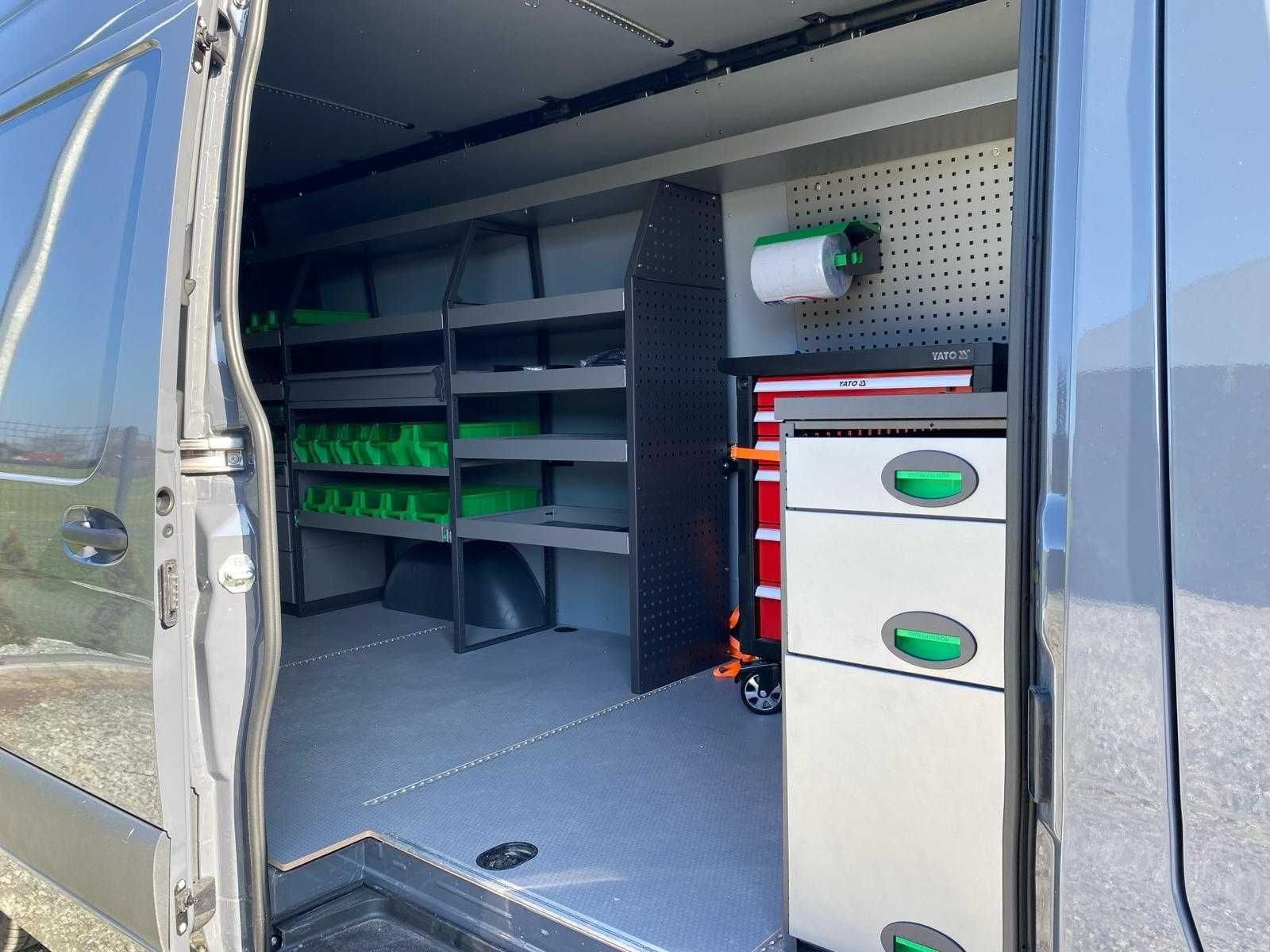 Zabudowa serwisowa warsztatowa regały bus szafki Master Ducato Crafter