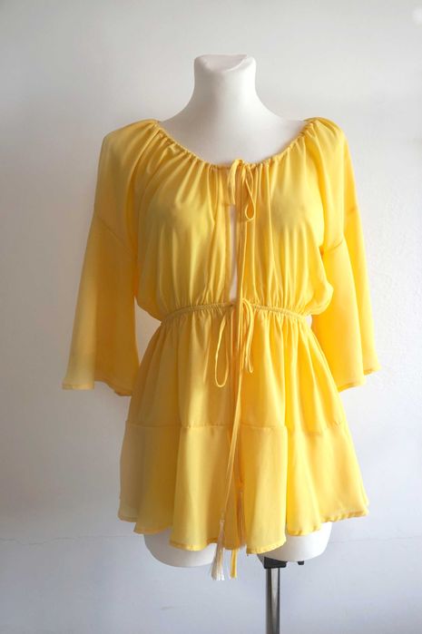 Letni żółty wiązany kombinezon S