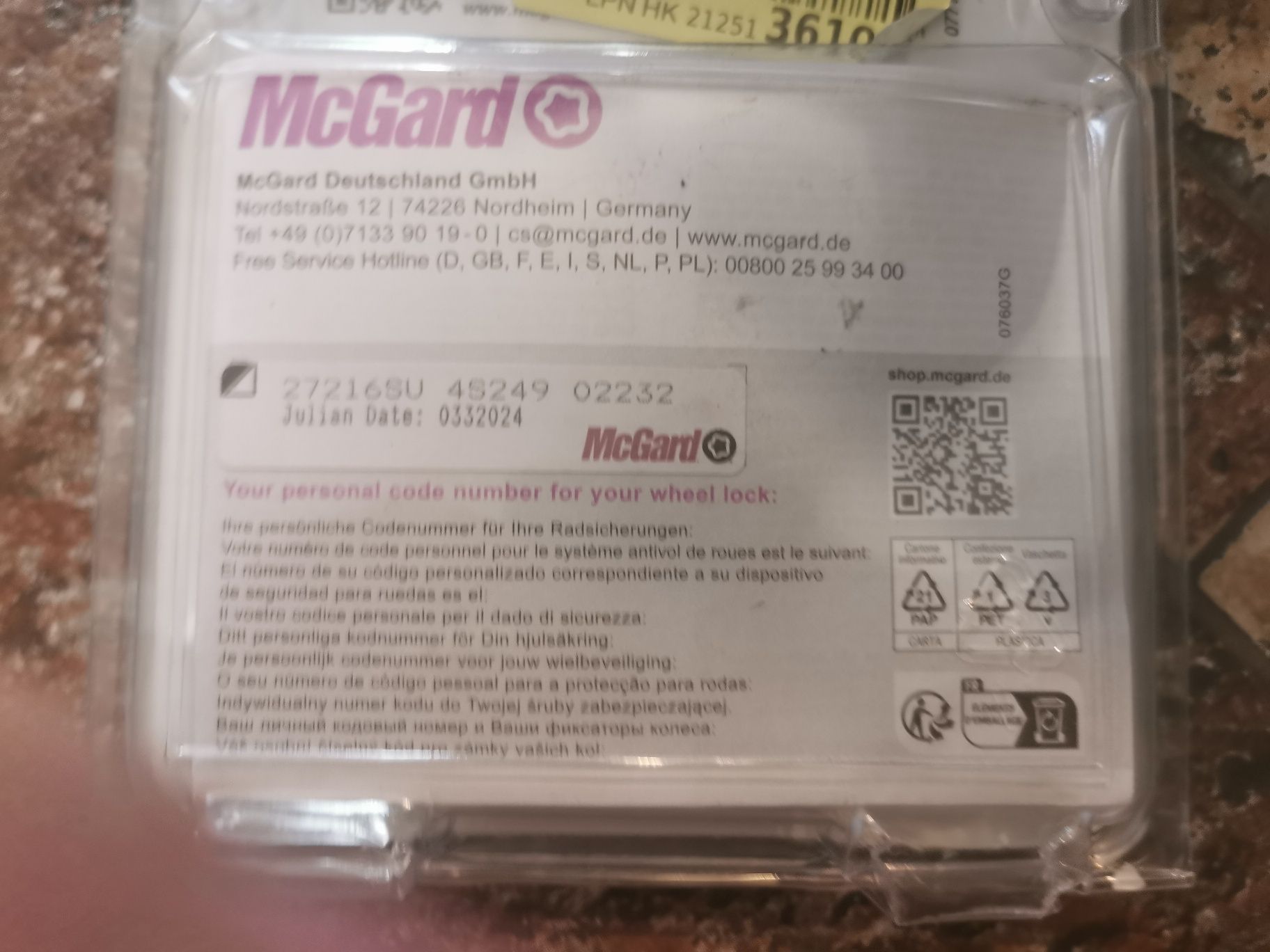 McGARD 27216SU Śruby zabezpieczające do kół felg 4 szt. M12 x 1,25