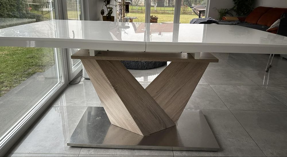 Stół Rozkładany 160(220)X90x75 Nowoczesny bialy
