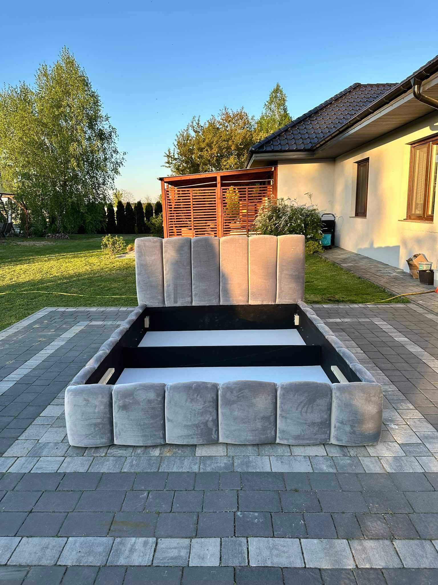 Łóżko tapicerowane Bali 160x200 z pojemnikiem na pościel + stelaż