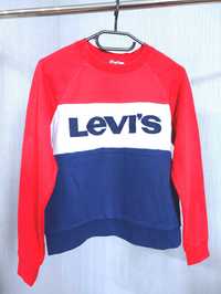 Czerwono-biało-niebieski sweter bez kaptura Levi's roz. S stan bdb