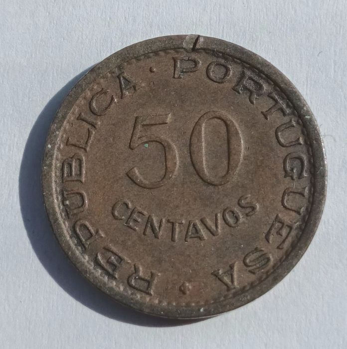 Moeda 50 centavos 1954 ex colónia Angola