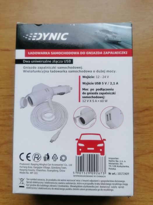 Ładowarka samochodowa do gniazda zapalniczki