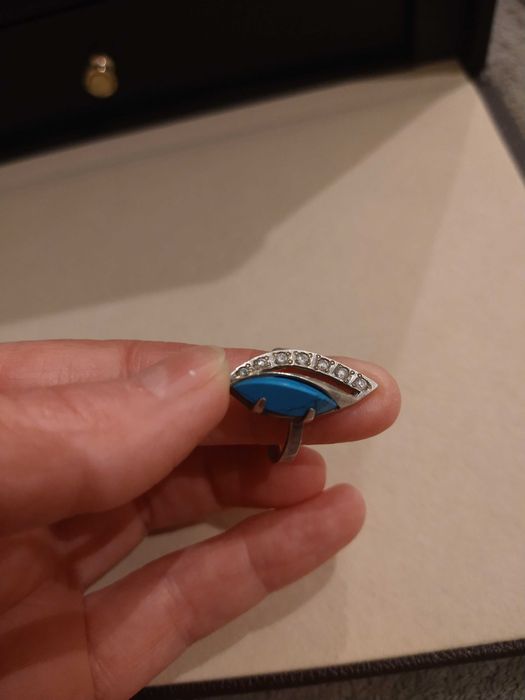 Pierścionek srebrny z turkusem 925