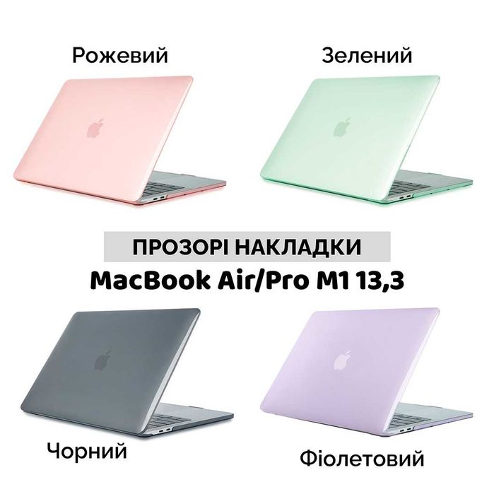 Прозрачна глянцева накладка чехол MacBook Air/Pro M1 13,3 Макбук