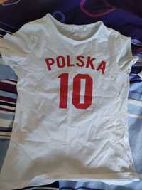 Bluzka Polska biały t shirt z napisem Polska