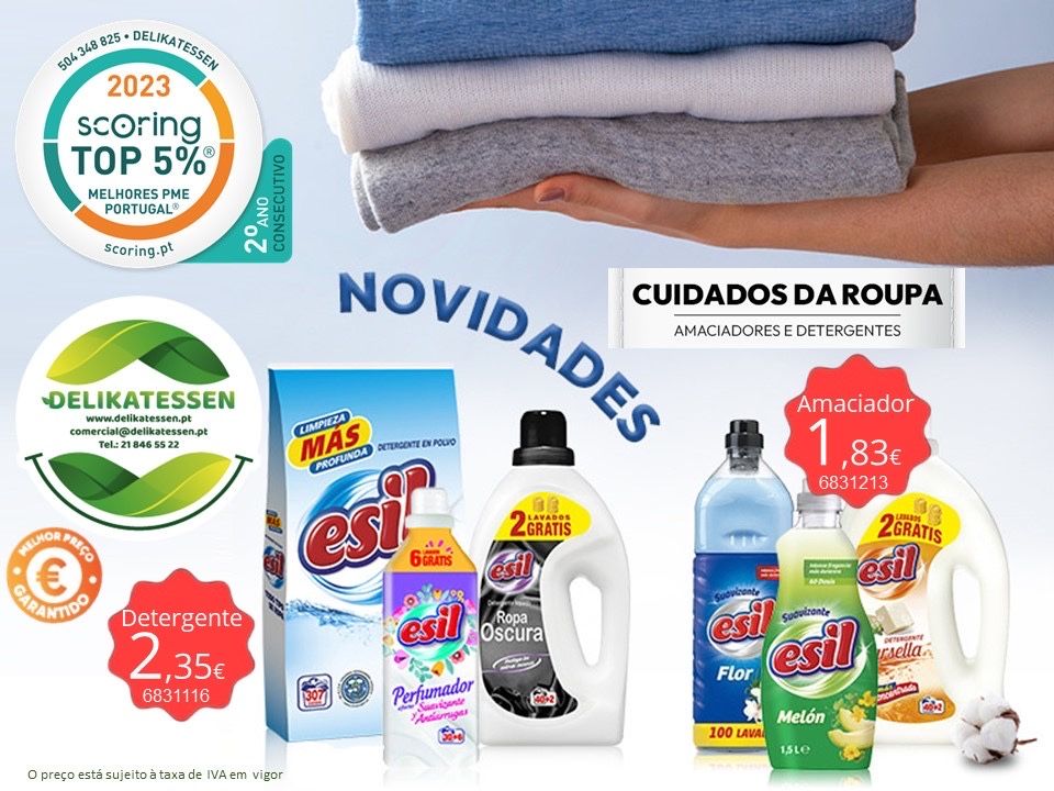 Amaciador e detergente para a roupa
