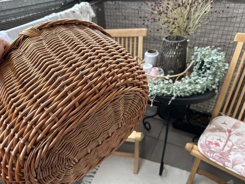 Kosz wiklinowy Niemiecki koszyk na grzyby piknikowy