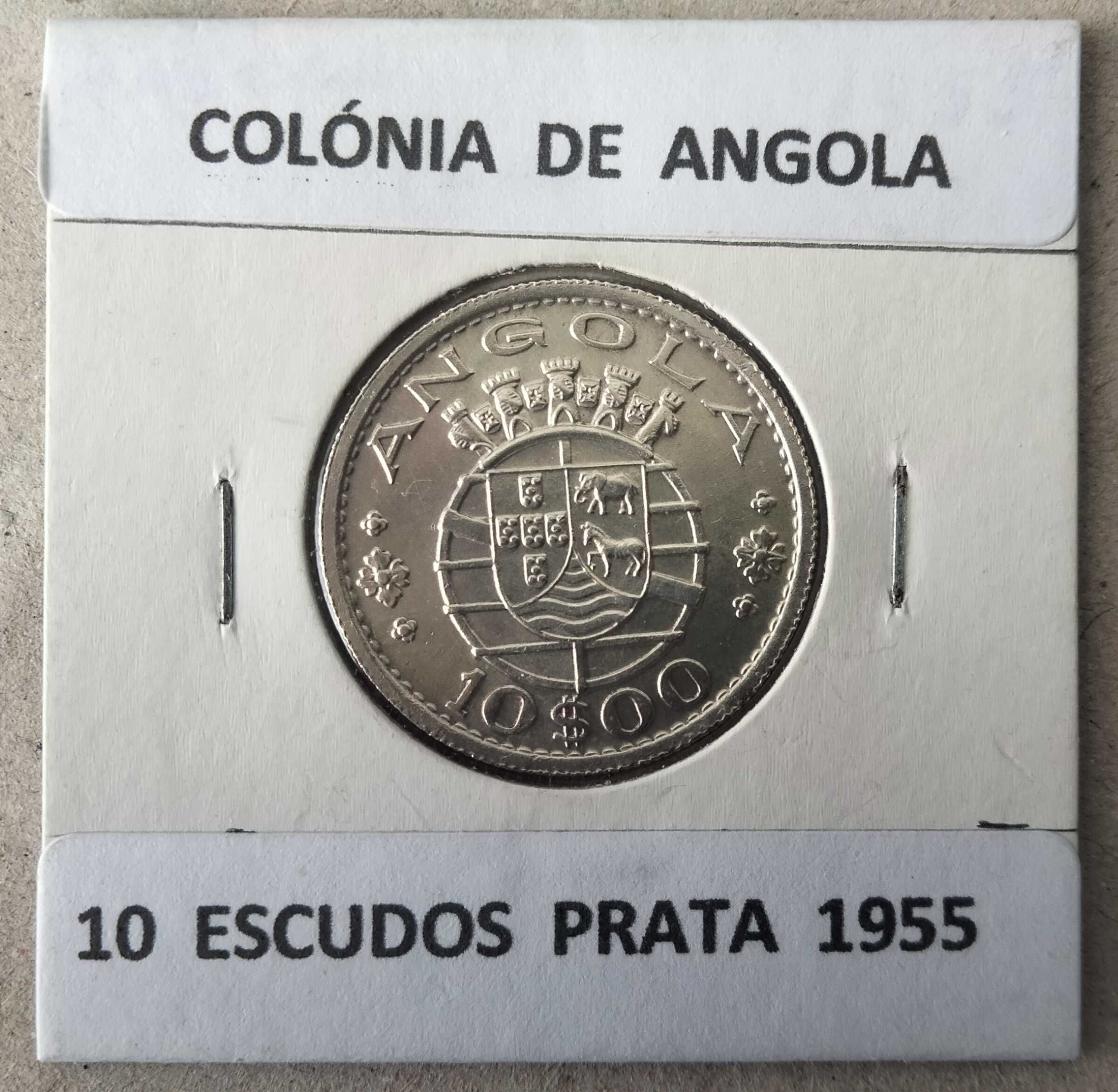2 Moedas Portuguesas  10 Escudos  Prata da Ex Colónia de Angola