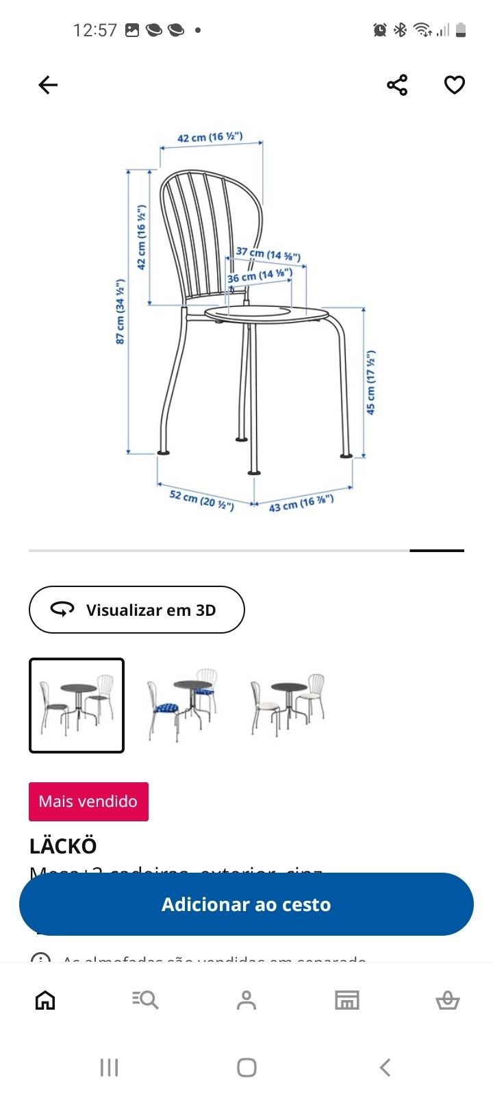 Mesa e cadeiras de exterior (ikea)