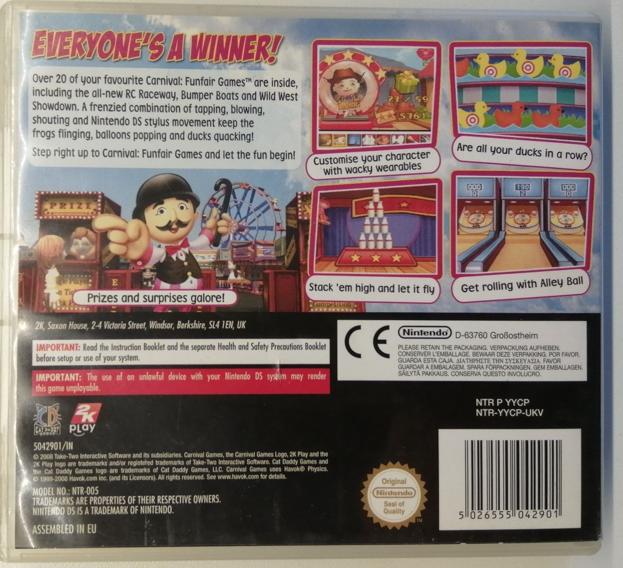 "Carnival Funfair Games" gra Nintendo DS wersja angielska