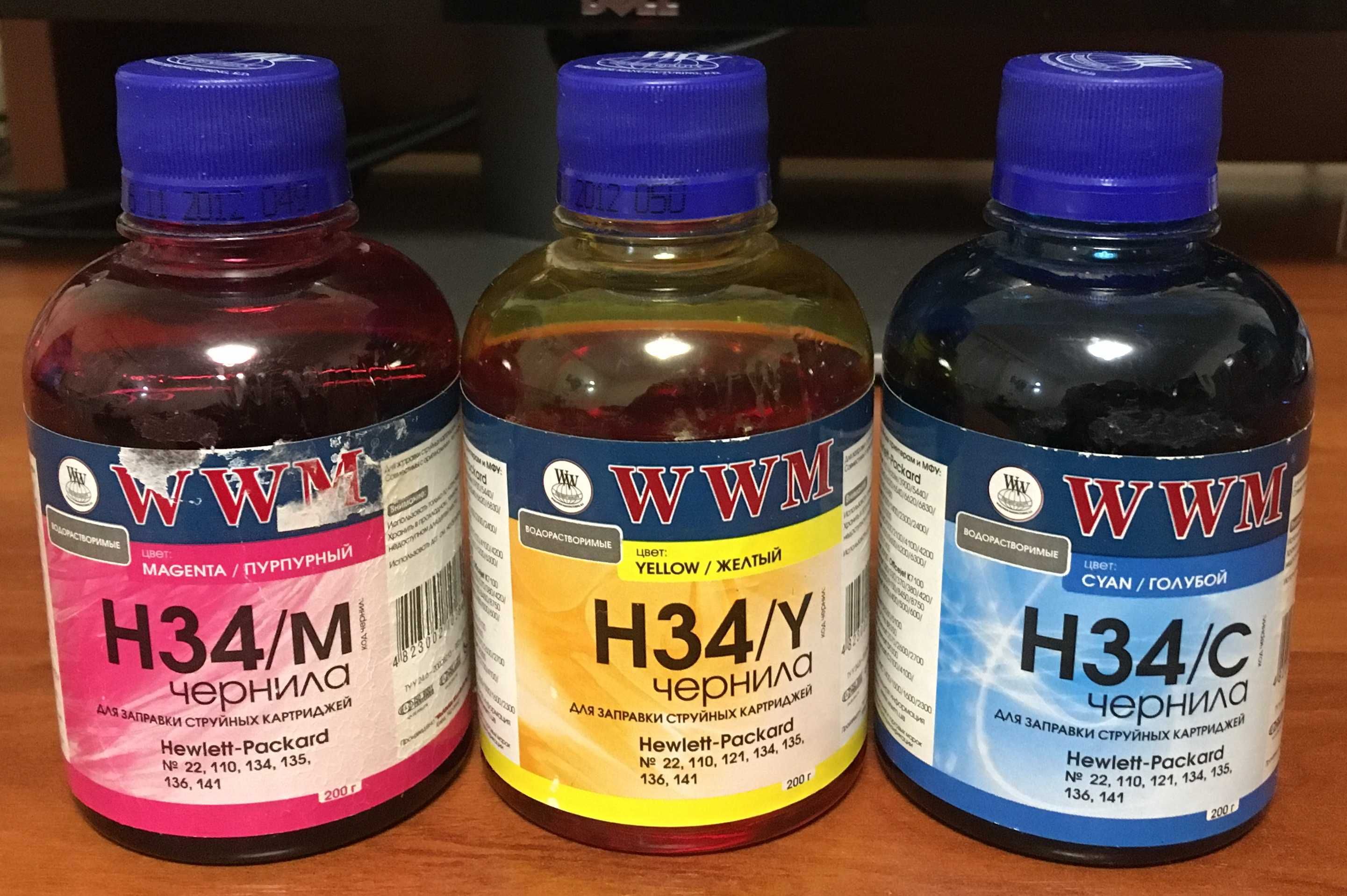 Чернила WWM H34 для картриджей HP