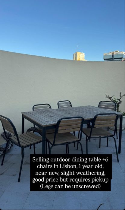 Mesa area externa com 6 cadeiras