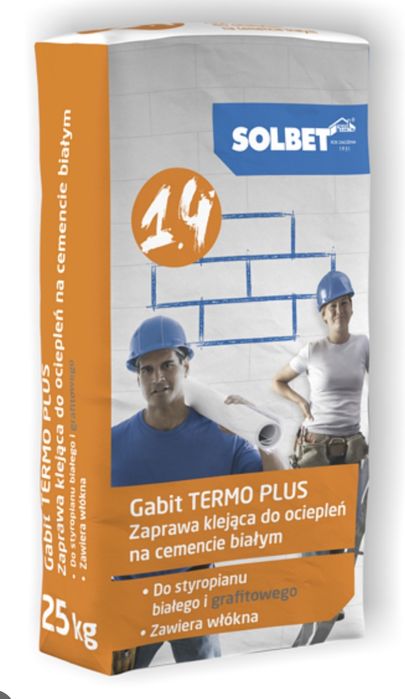 Zaprawa klejąca do ociepleń SOLBET 13 szt Gabit Termo Plus 25 kg biała