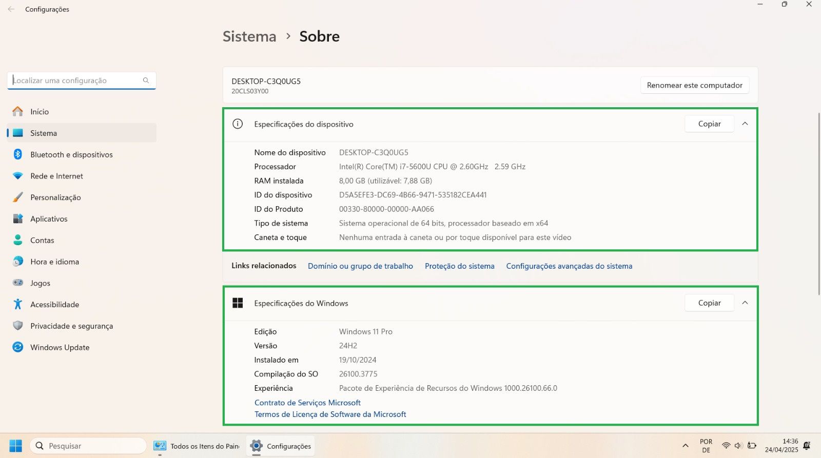 Laptop Lenovo i7 com extras incluídos