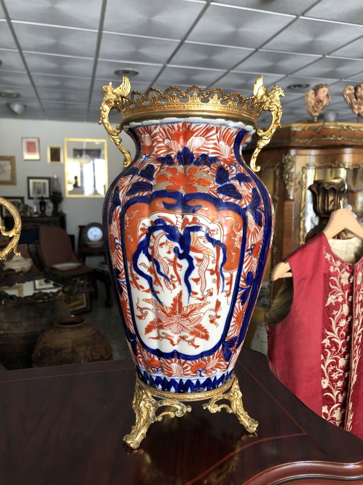 Jarra e cachepot Imari