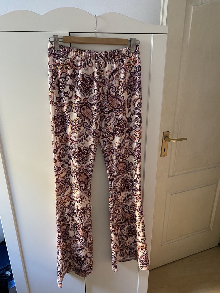 Spodnie dzwony high waist boho etnic euphoria kwiaty nasty gal