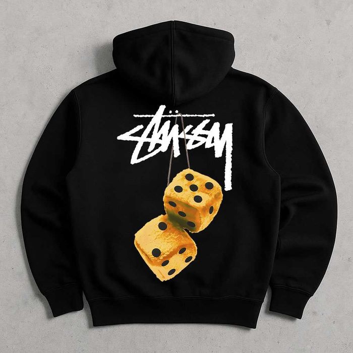 Худи Stussy Fuzzy Dice Yellow ‣ Худі Стусси • Зип кофта • XS S M L XL