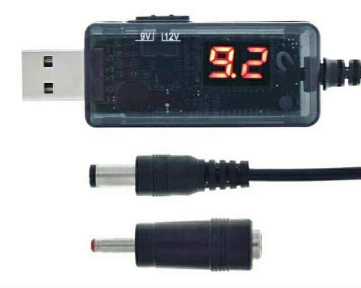 USB перетворювач напруги, кабель для роутера з дисплеєм на 9 або 12V