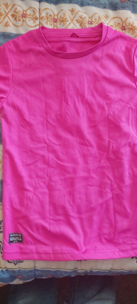 T-shirt rosa proteção UV 50+ olaian