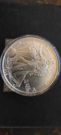 Монета American Eagle 1 доллар. 1999 год. Серебро 999 пробы.