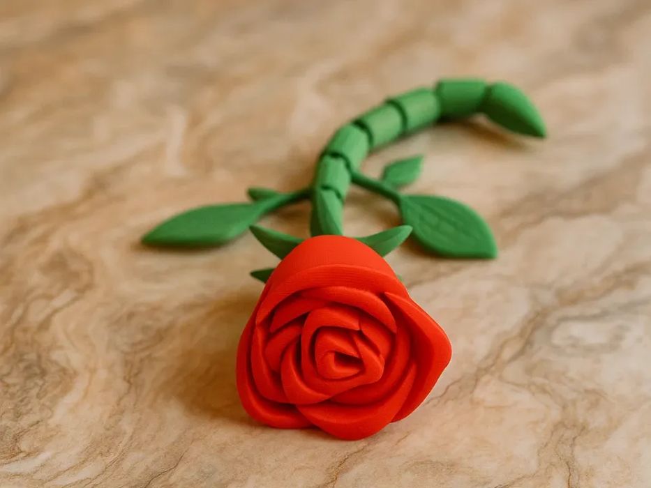 Flor de Rosa Articulada Anti-stress Flexível