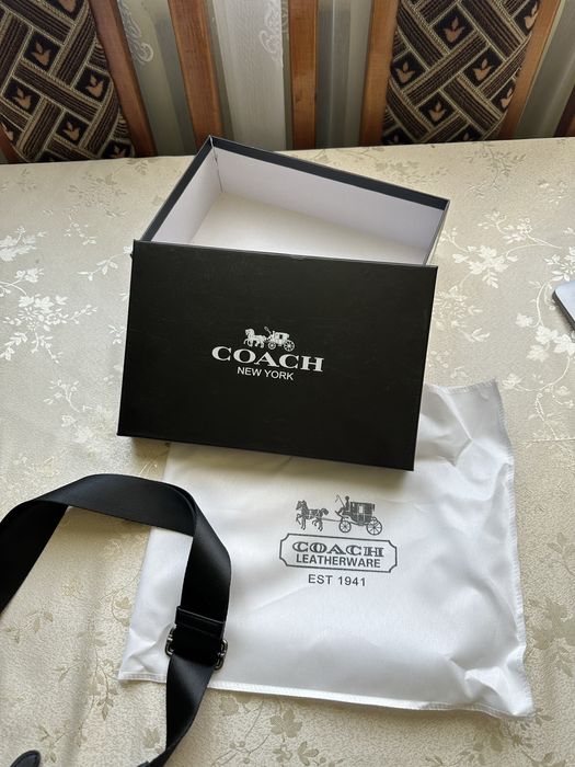 Сумка Coach коуч коач месенжер шкіряний через плече