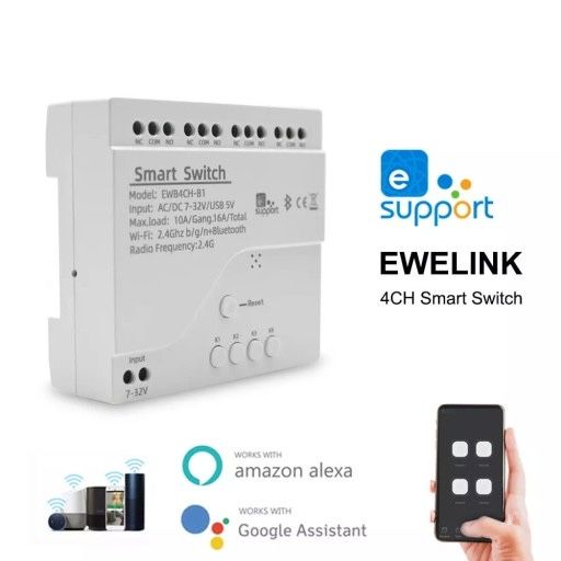 Sterownik 4 kanałowy sterownik WiFi + RF 433MHz