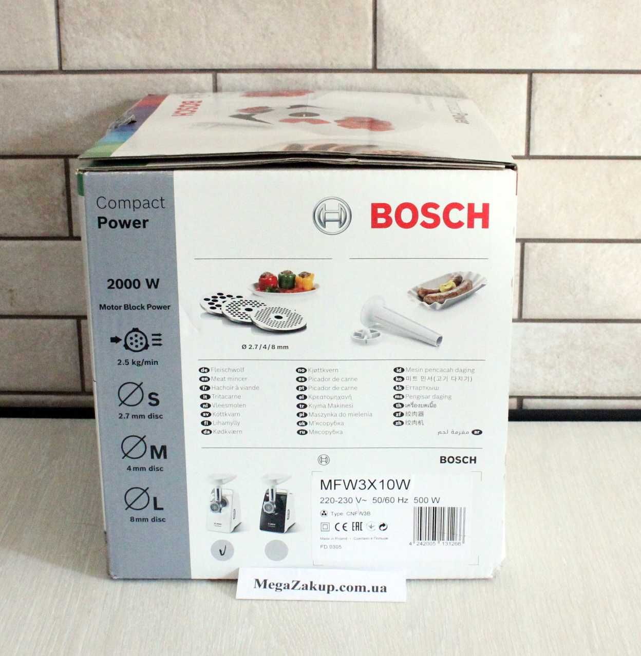 Мясорубка Bosch MFW3X10W Нова! 2000Вт! в наявності!