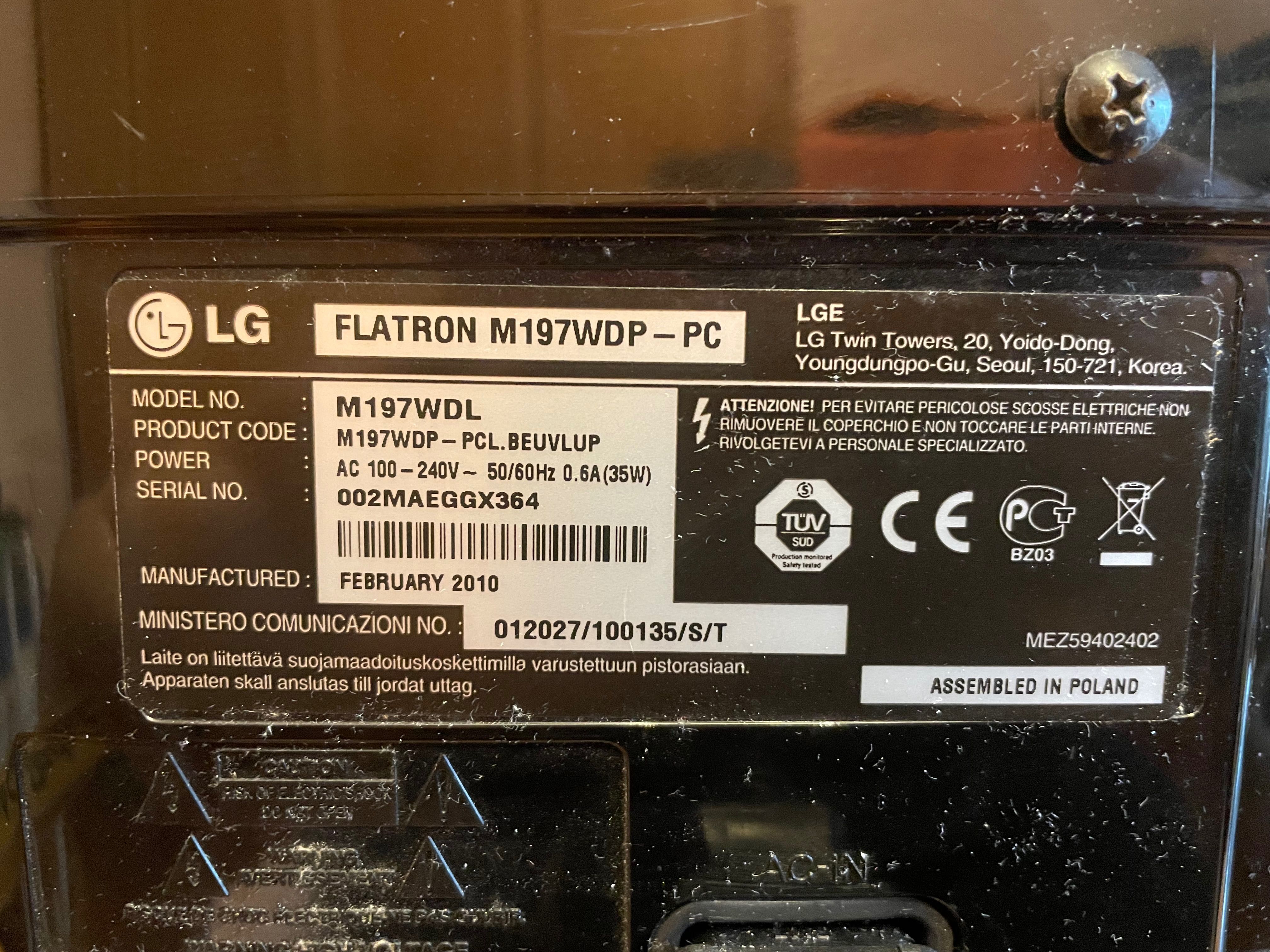 Monitor / telewizor LG Flatron M197WDP 199zł