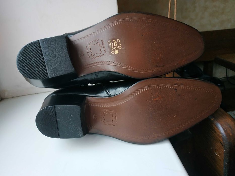 Чорні весільні шкіряні черевики Pierre Cardin розмір 43 устілка 28 см