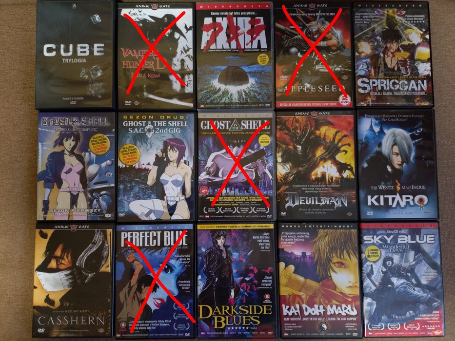 Anime, filmy, różne tytuły oryginalne DVD