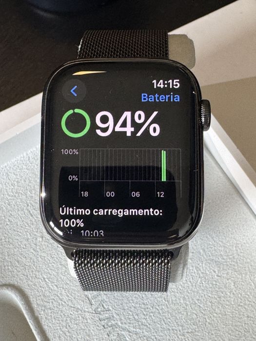 Apple watch series 9 45mm AÇO negro e display safira