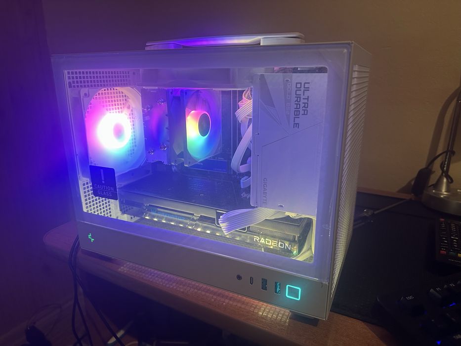 Nowy Mały Komputer ITX Gamingowy Do gier Ryzen 5600 RX 7600 1tb 16gb