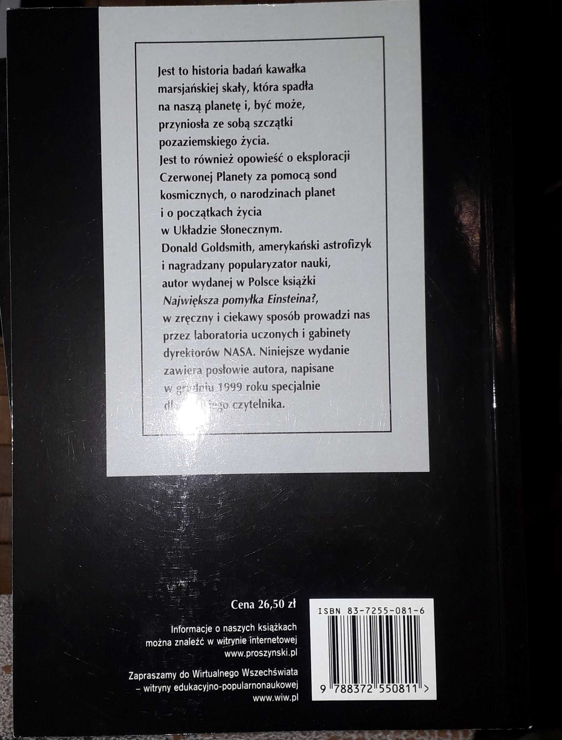 Książka W poszukiwaniu życia na Marsie Donald Goldsmith