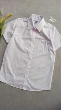 Дитяча біла літня сорочка 14-15 років з коротким рукавом для хлопчика