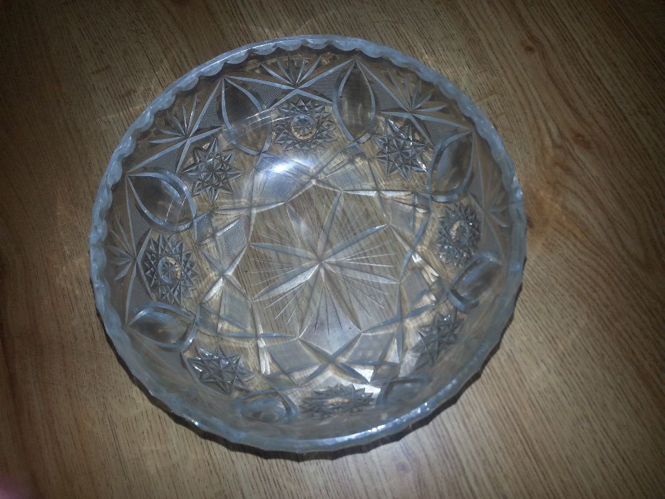duża kryształowa miska kolekcja PRL