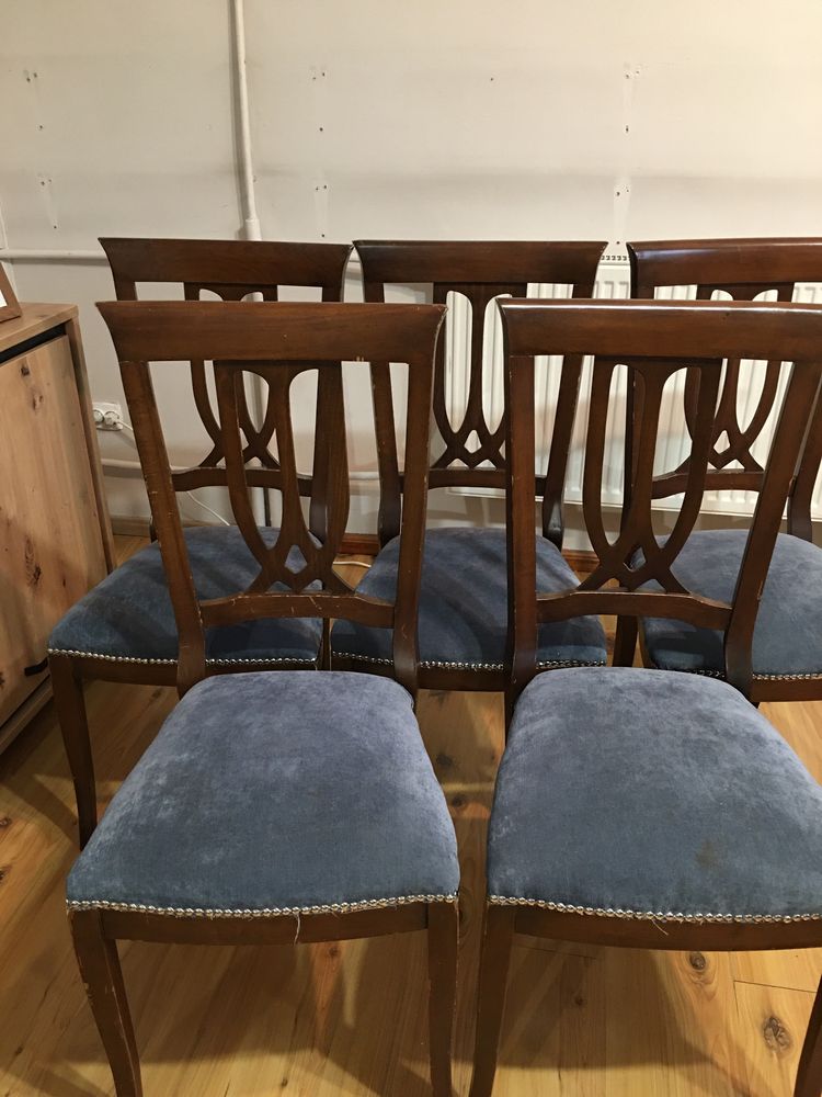 6 sześć drewnianych krzeseł do renowacji