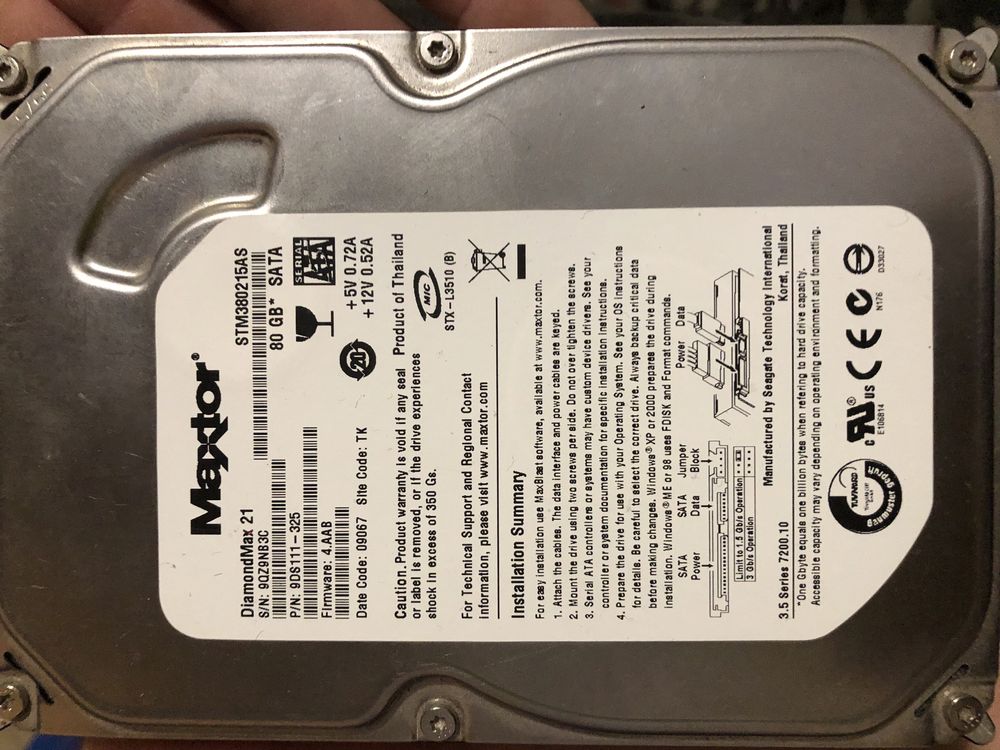 Продам hdd maXtor 80gb